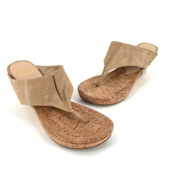 Donald J. Pliner Metallic Gil Platform Wedge Sandal - Picture 1 of 9